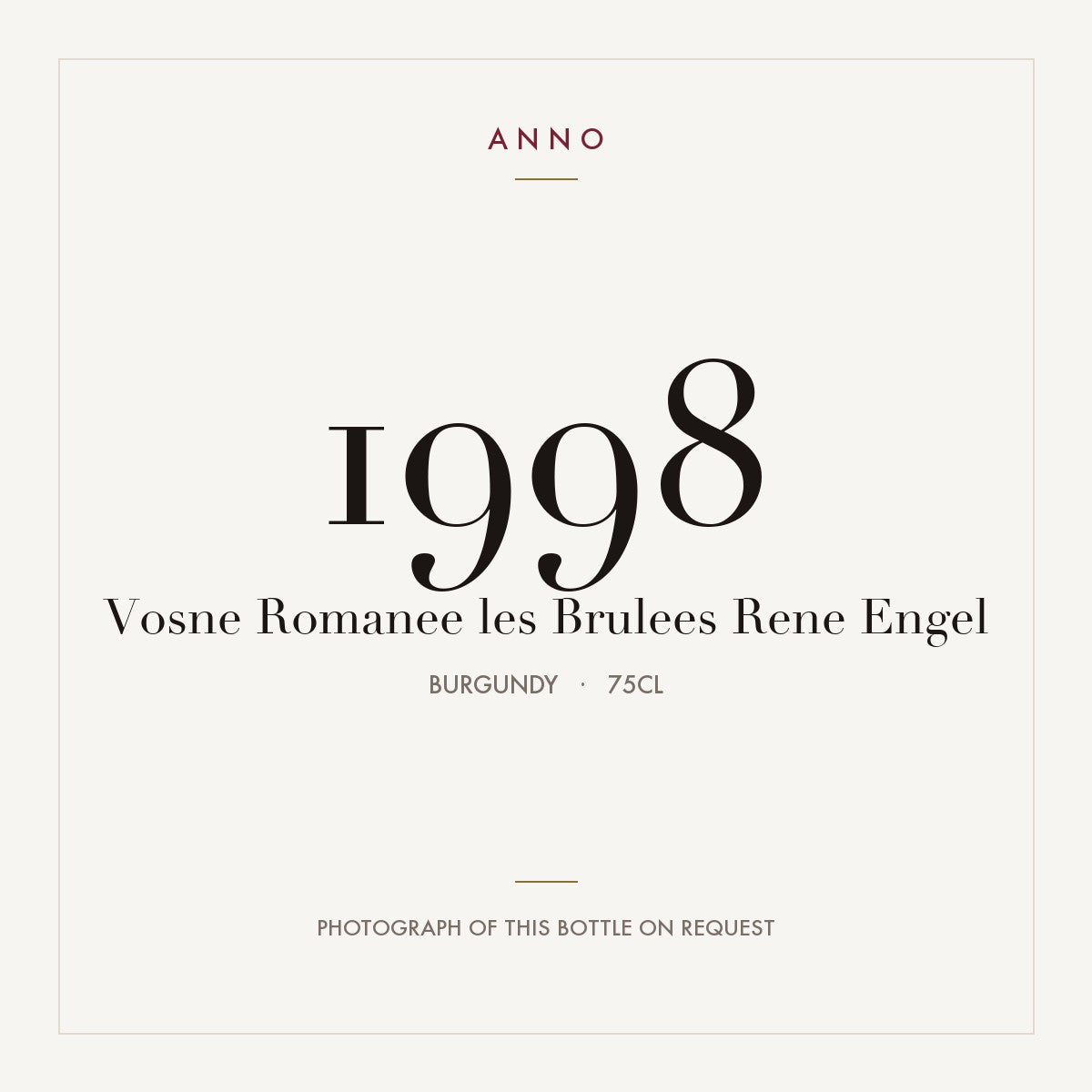 Domaine Rene Engel Vosne-Romanee Premier Cru Les Brulees 1998 AOC 0,75l