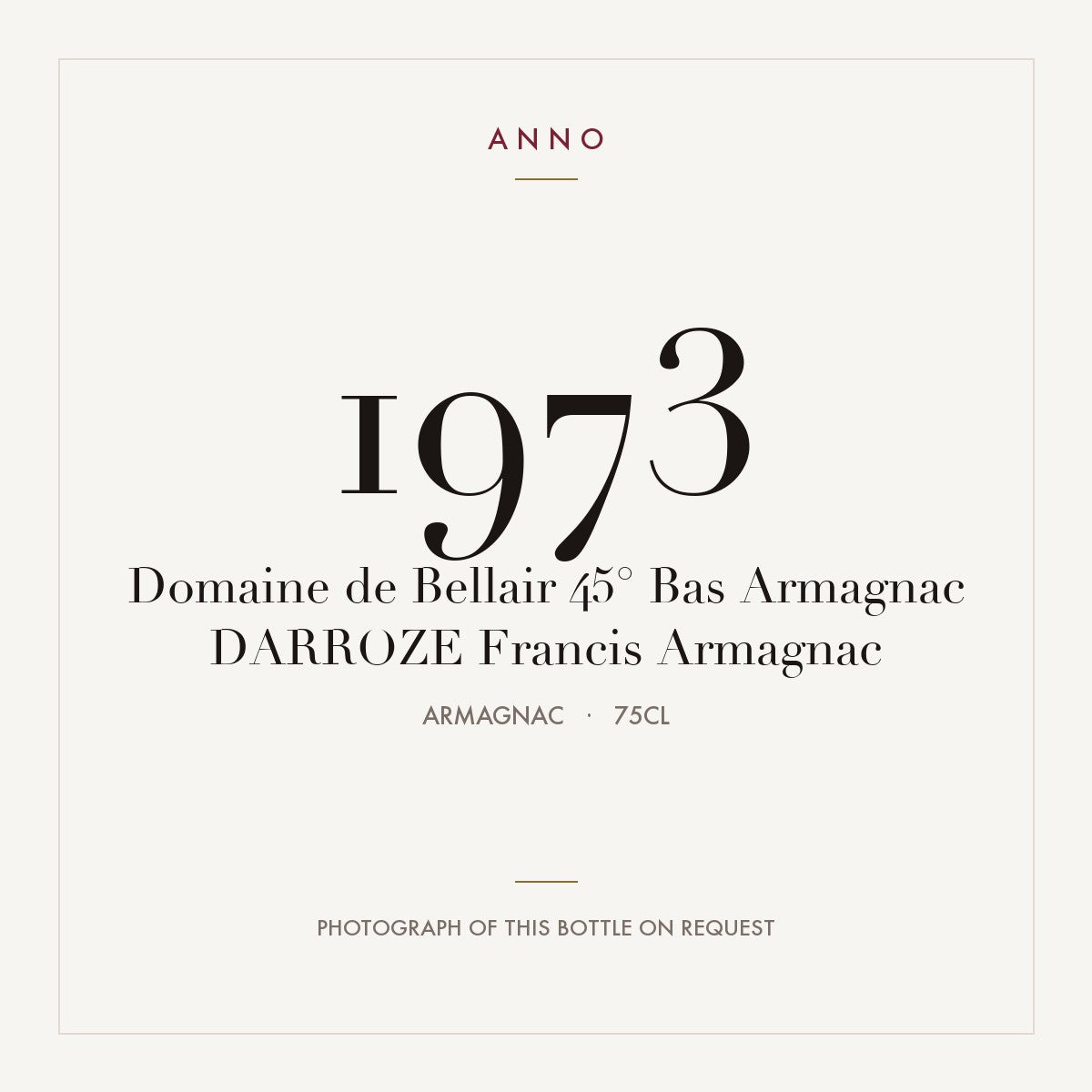 Domaine de Bellair Bas-Armagnac 1973 0,75l