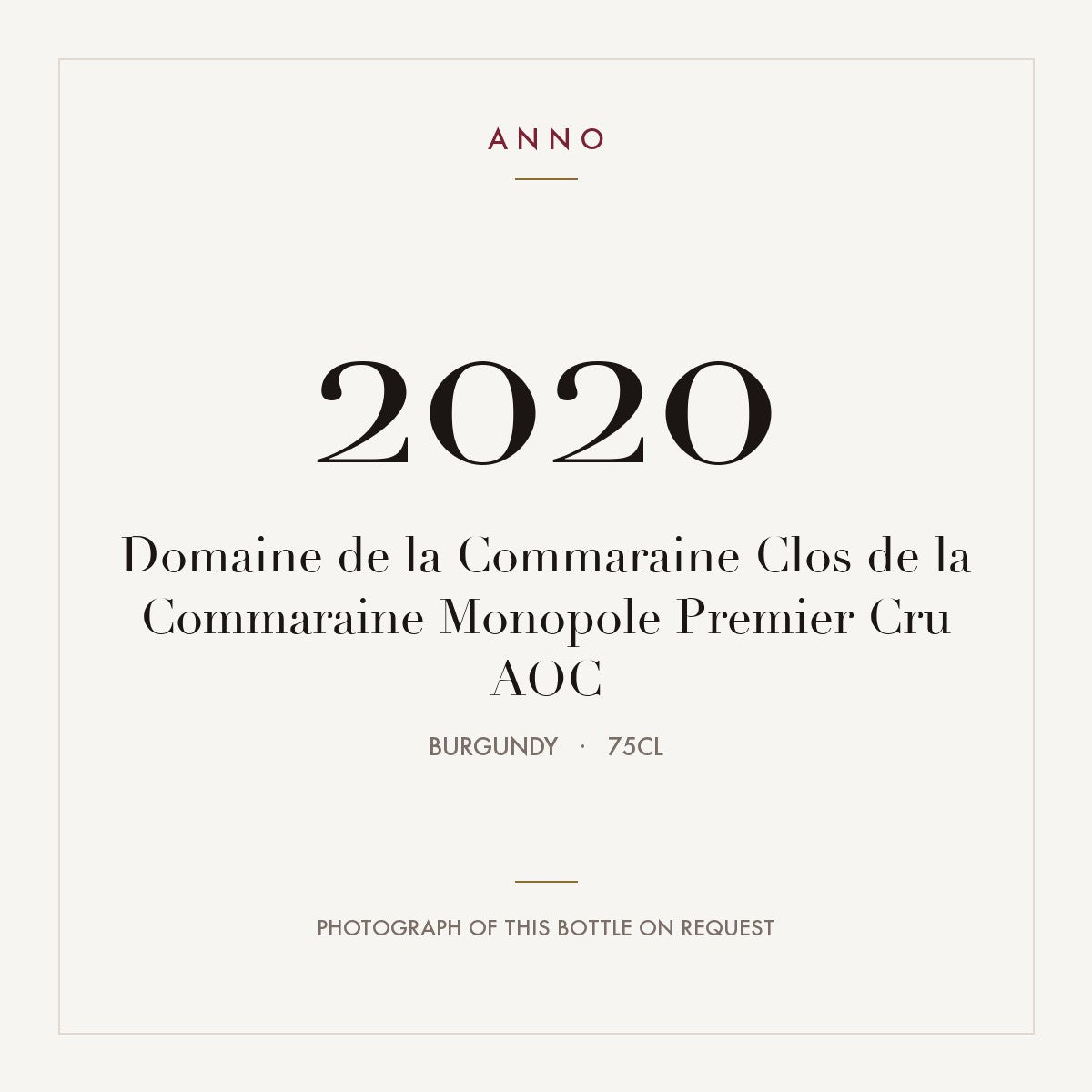 Domaine de la Commaraine Pommard Premier Cru Clos de la Commaraine Monopole 2020 AOC 0,75l