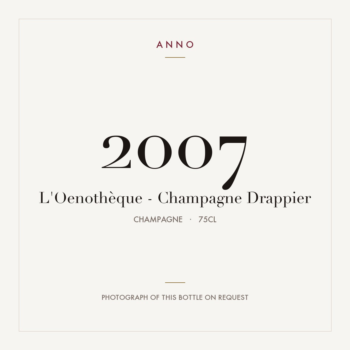 Drappier L'Oenotheque Champagne 2007 AOC 0,75l