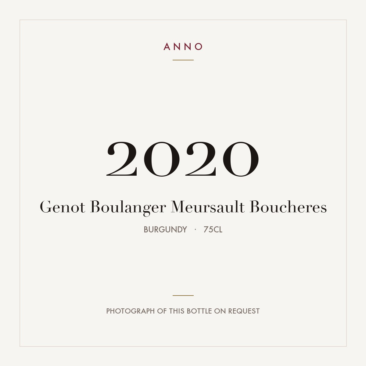 Genot Boulanger Meursault Boucheres 2020 0,75l