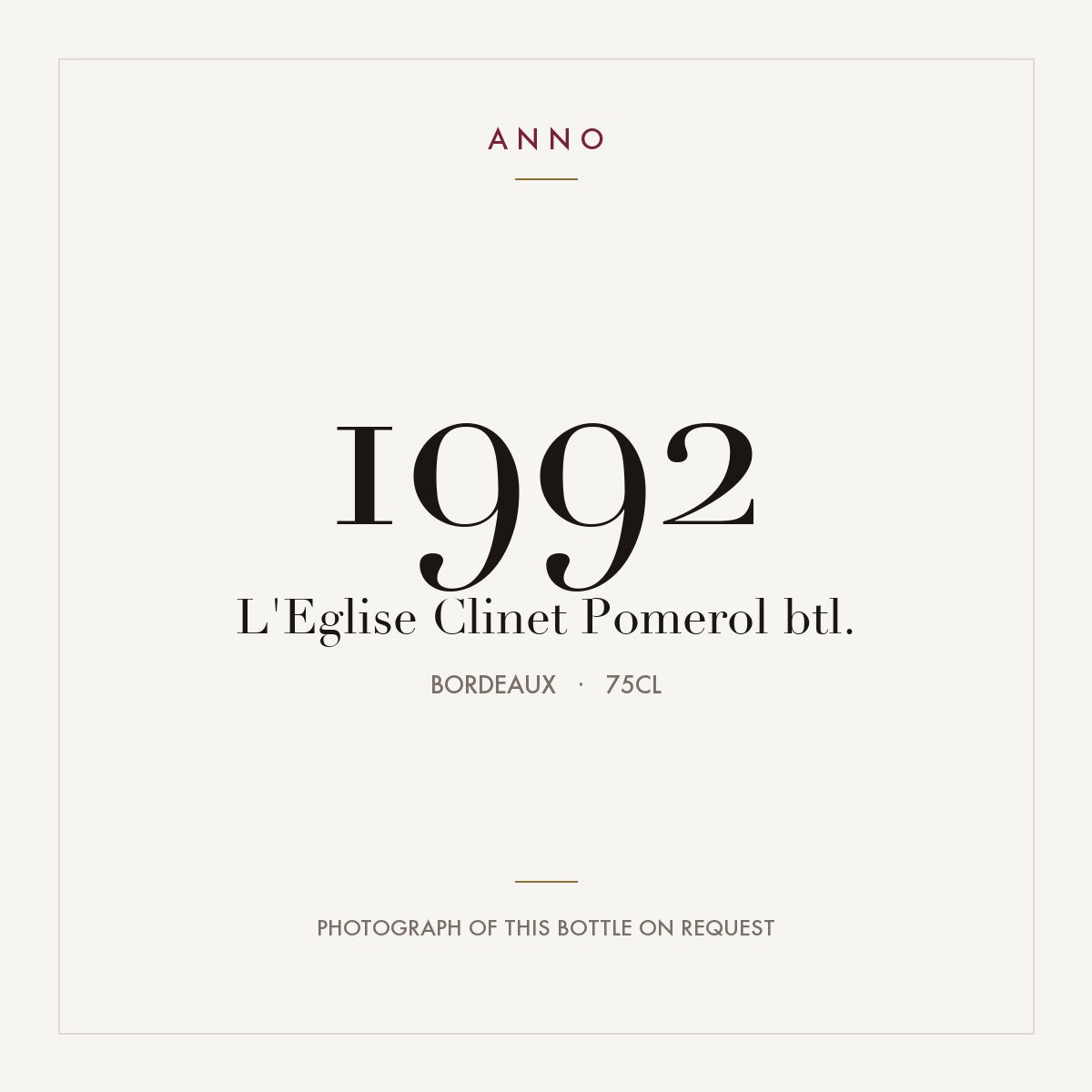 L'Eglise-Clinet Pomerol 1992 AOC 0,75l