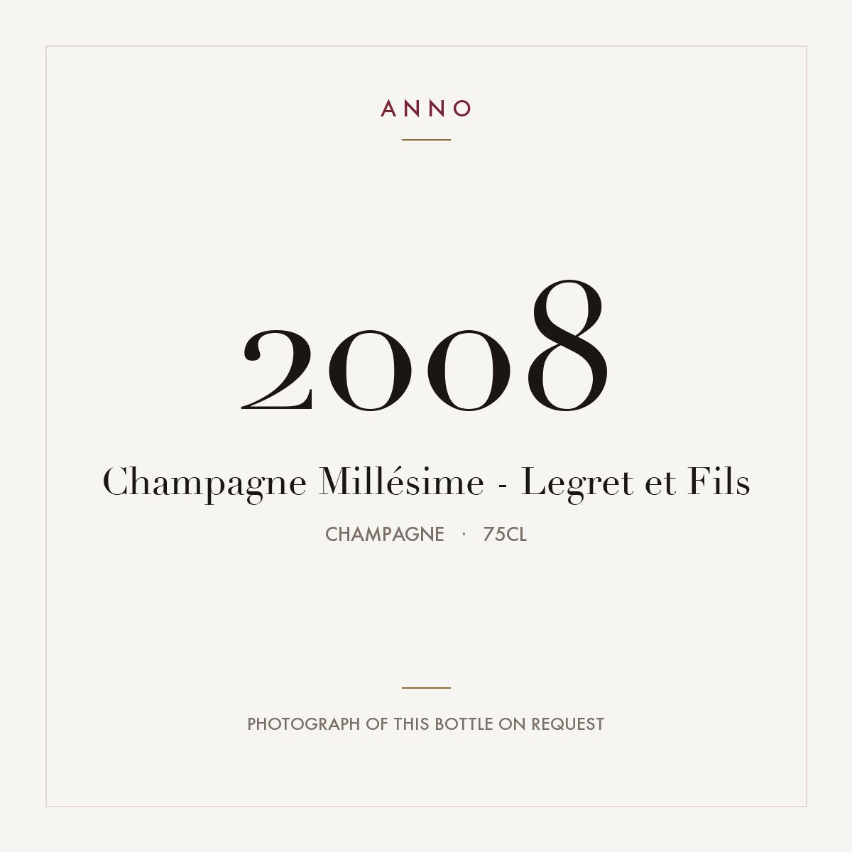 Legret et Fils Millesime Champagne 2008 AOC 0,75l