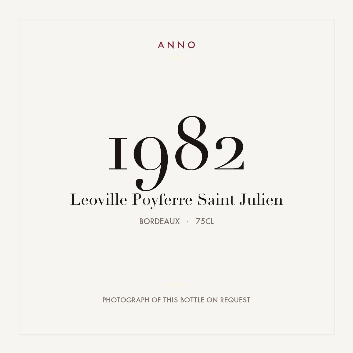 Leoville Poyferre Saint-Julien 1982 AOC 0,75l