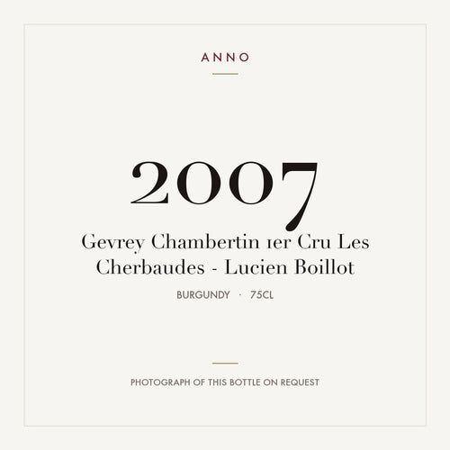 Lucien Boillot Gevrey-Chambertin Premier Cru Les Cherbaudes 2007 AOC 0,75l