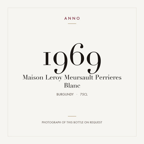 Maison Leroy Meursault Perrieres Blanc 1969 0,75l
