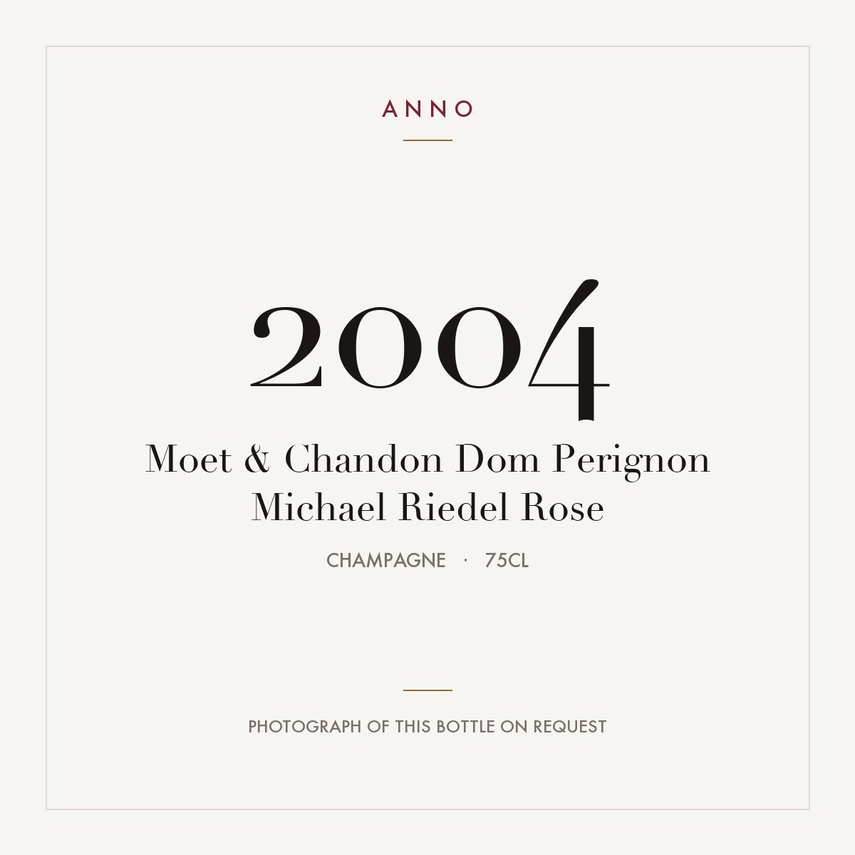 Moet & Chandon Dom Perignon Michael Riedel Rose 2004 0,75l