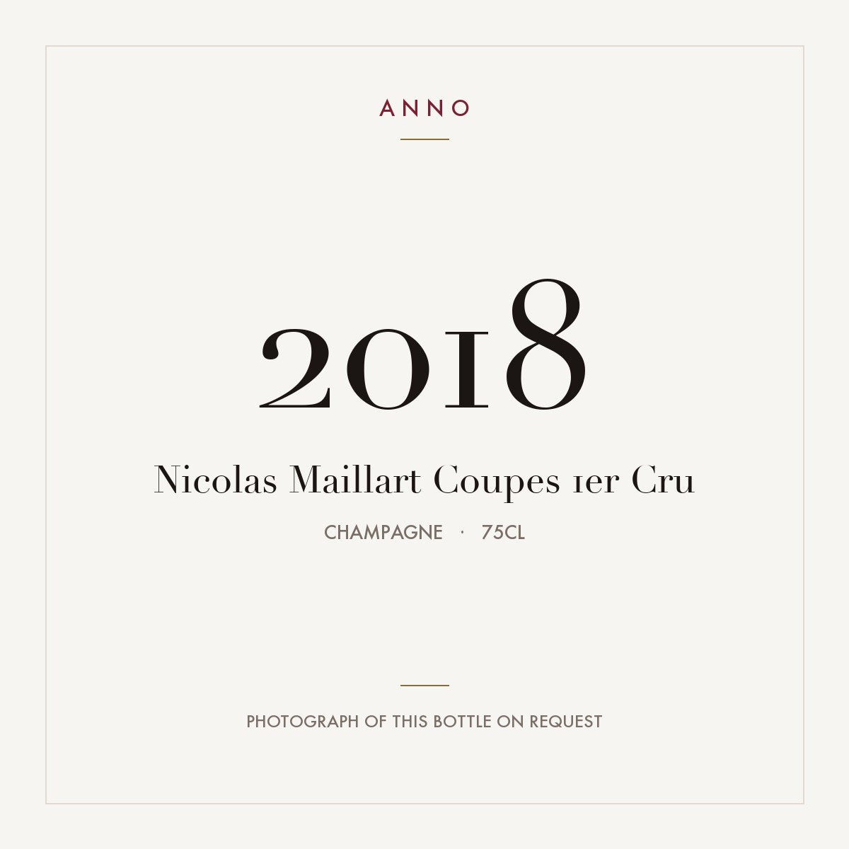Nicolas Maillart Coupes 1er Cru 2018 0,75l