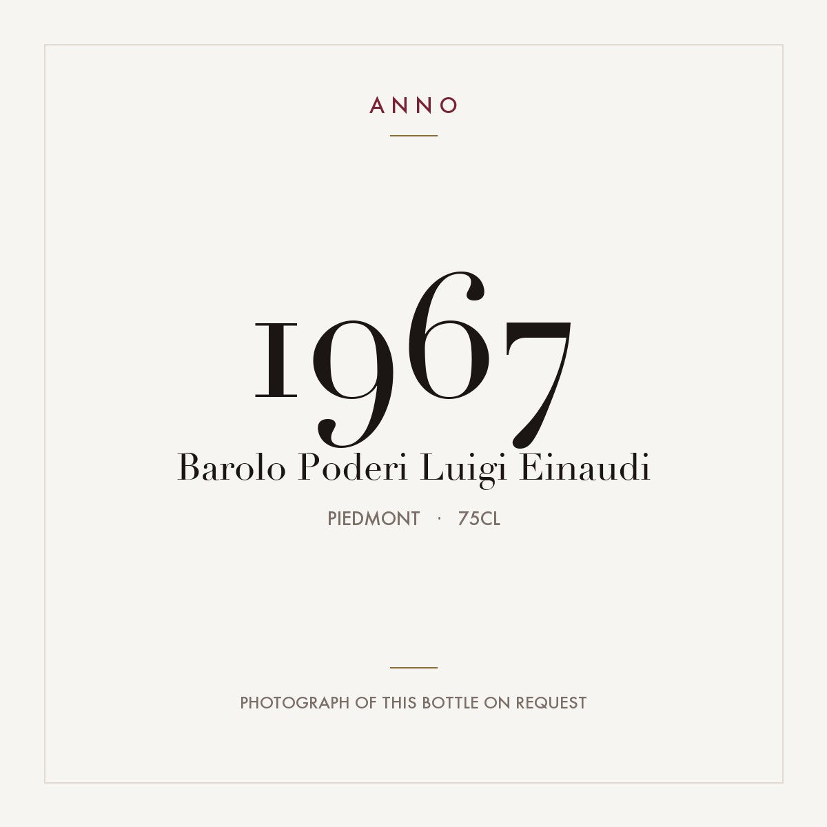 Poderi Luigi Einaudi Barolo 1967 DOCG 0,75l