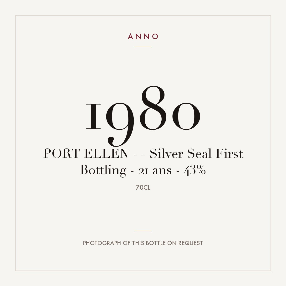 Port Ellen Silver Seal First Bottling 21 ans 1980 0,7l