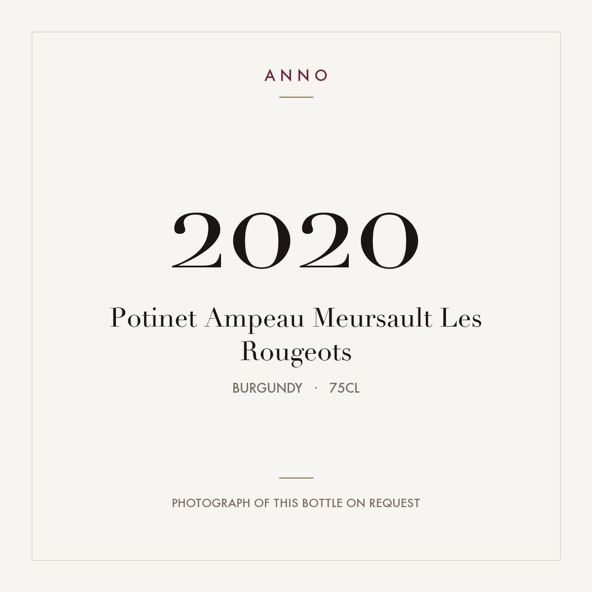 Potinet Ampeau Meursault Les Rougeots 2020 0,75l