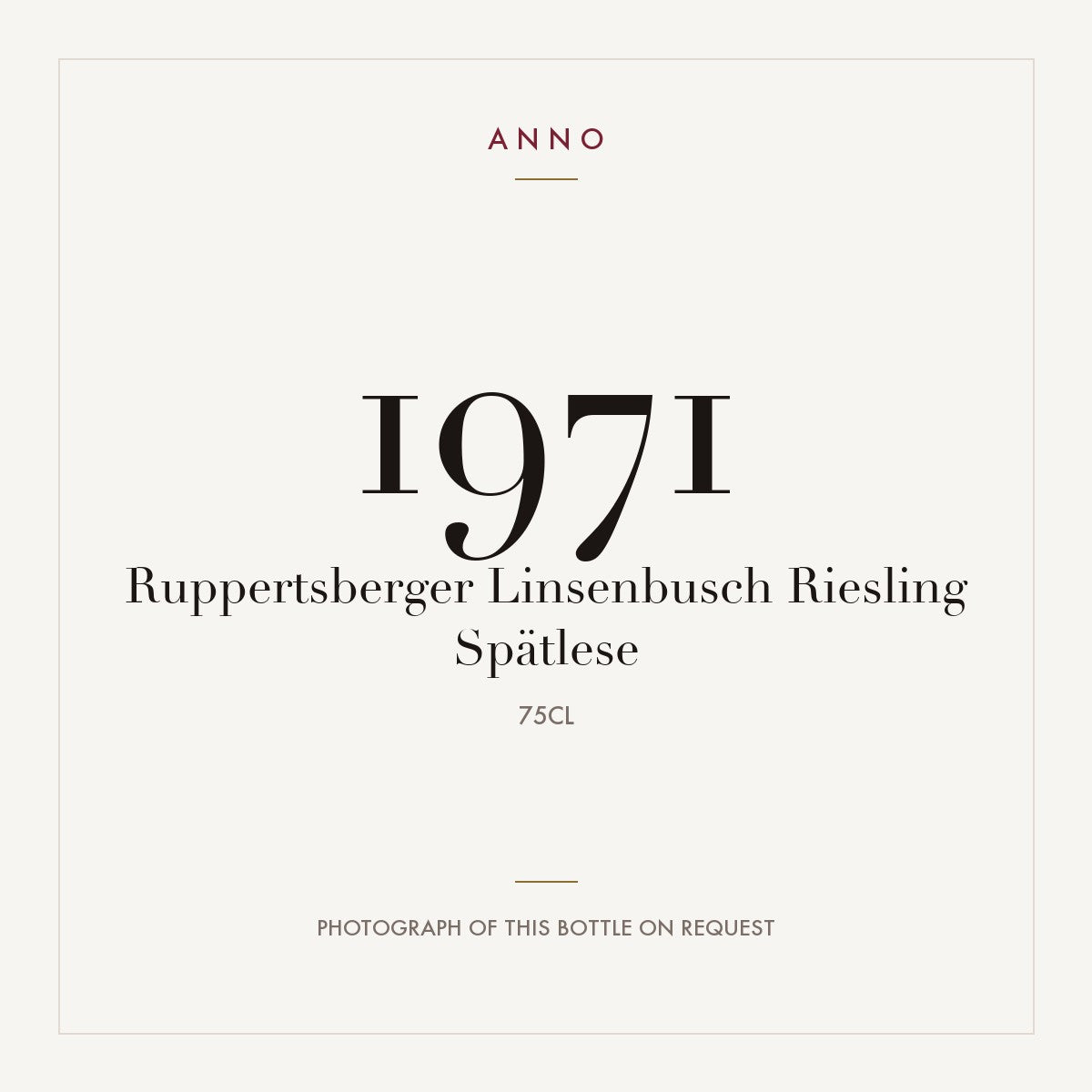 Ruppertsberger Linsenbusch Riesling Spatlese 1971 0,75l