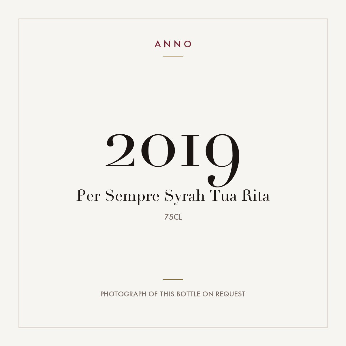 Tua Rita Per Sempre Syrah 2019 IGT 0,75l