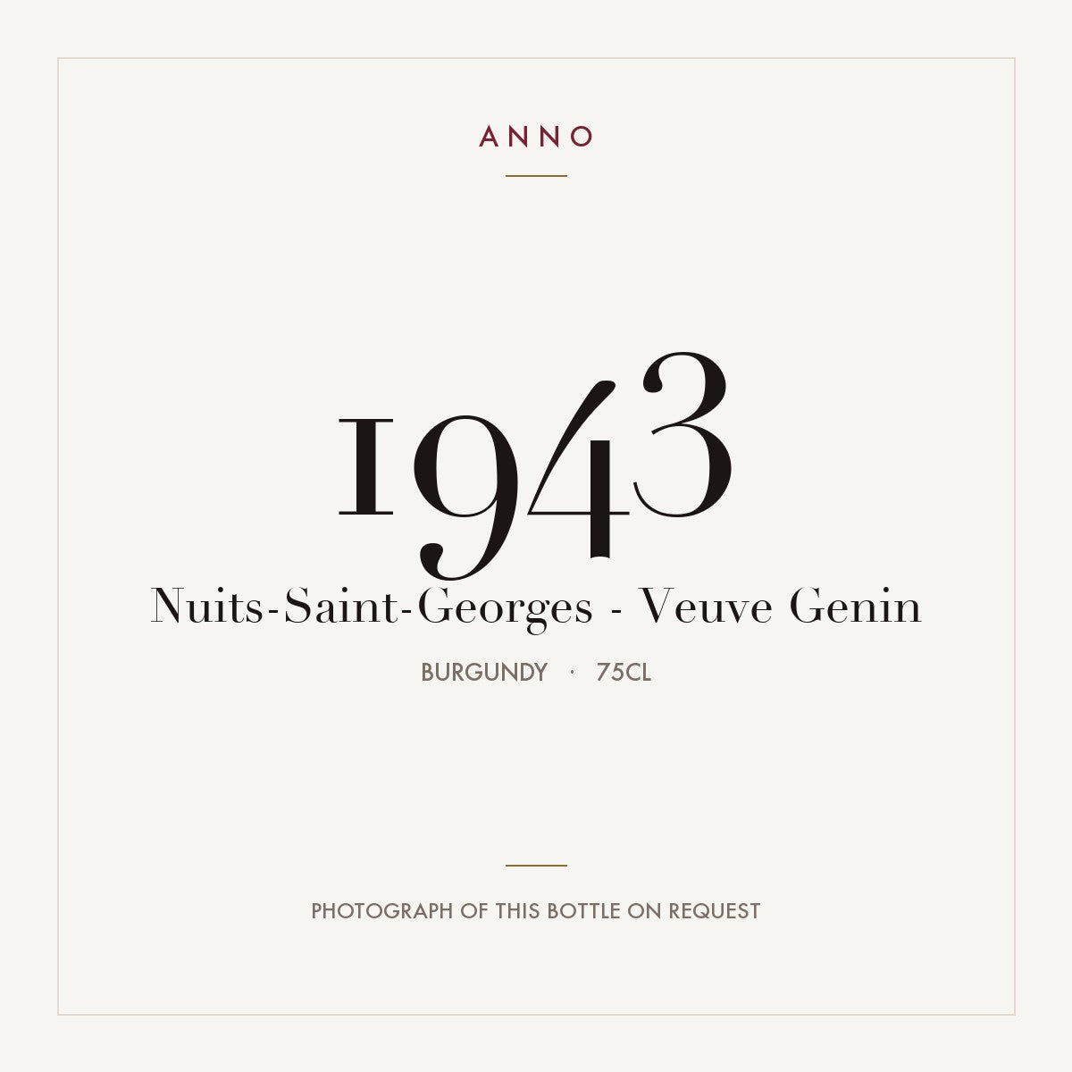 Veuve Genin Nuits-Saint-Georges 1943 AOC 0,75l