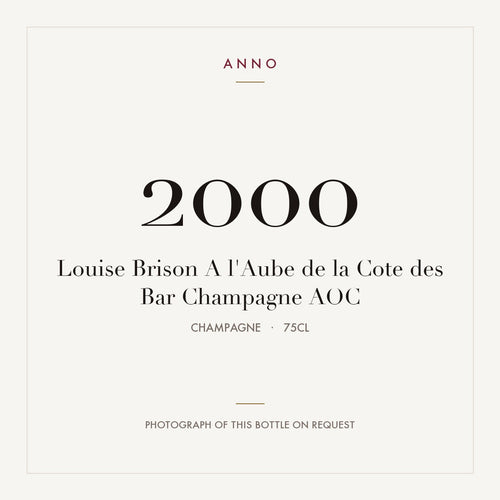 Louise Brison A l'Aube de la Cote des Bar Champagne 2000 AOC 0,75l from Champagne — ANNO vintage card; photograph of the actual bottle available on request
