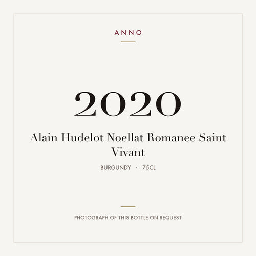 Alain Hudelot Noellat Romanee Saint Vivant 2020 0,75l — ANNO vintage card; photograph of the actual bottle available on request