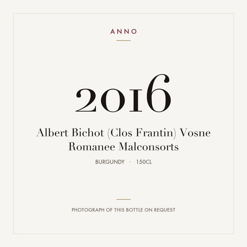 Albert Bichot (Clos Frantin) Vosne Romanee Malconsorts 2016 1,5l — cartão de colheita ANNO; fotografia da garrafa real disponível a pedido