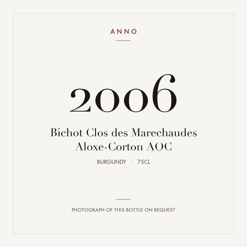 Bichot Clos des Marechaudes Aloxe-Corton 2006 AOC 0,75l from Burgundy — ANNO vintage card; photograph of the actual bottle available on request