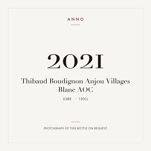 Thibaud Boudignon Anjou Villages Blanc 2021 AOC 1,5l from Loire — ANNO vintage card; photograph of the actual bottle available on request