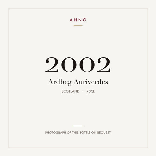 Ardbeg Auriverdes 2002 0,7l from Scotland — ANNO vintage card; photograph of the actual bottle available on request