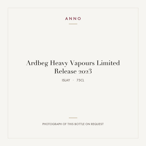 Ardbeg Heavy Vapours Limited Release 2023 0,75l from Islay — ANNO vintage card; photograph of the actual bottle available on request
