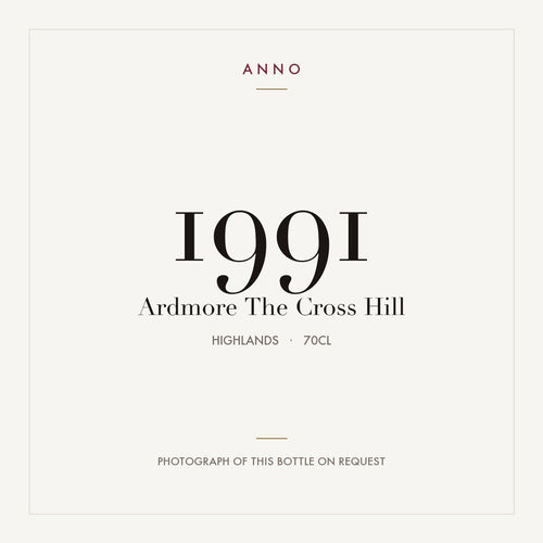 Ardmore The Cross Hill 1991 0,7l, Highlands — card dell'annata ANNO; foto della bottiglia reale disponibile su richiesta