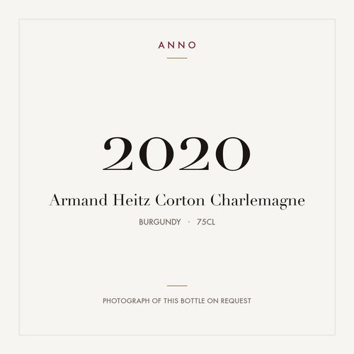Armand Heitz Corton Charlemagne 2020 0,75l, Borgogna — card dell'annata ANNO; foto della bottiglia reale disponibile su richiesta