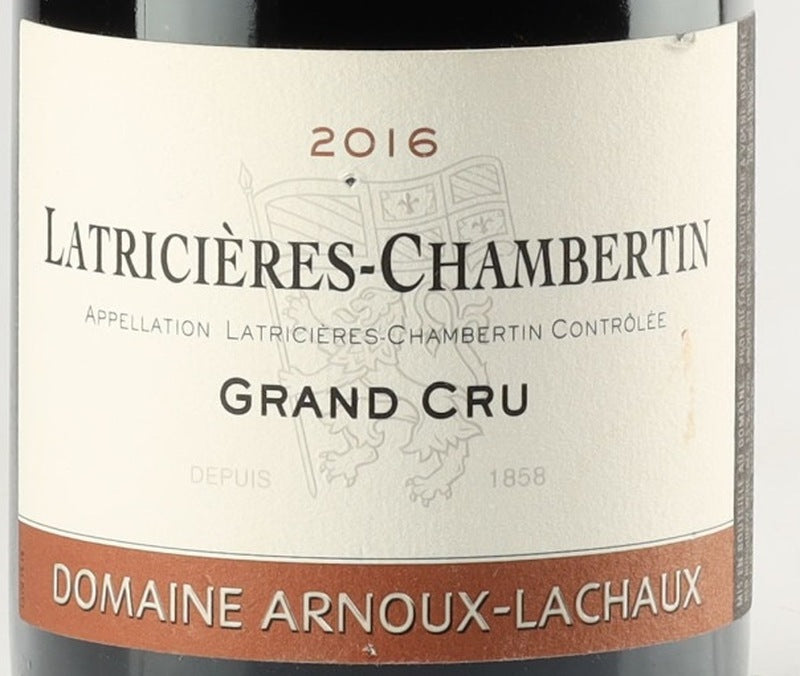 Arnoux Lachaux Latricieres-Chambertin Grand Cru 2016 0,75l — ANNO vintage card; photograph of the actual bottle available on request
