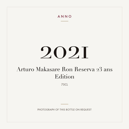 Arturo Makasare Ron Reserva 23 ans Edition 2021 2021 0,75l — ANNO vintage card; photograph of the actual bottle available on request