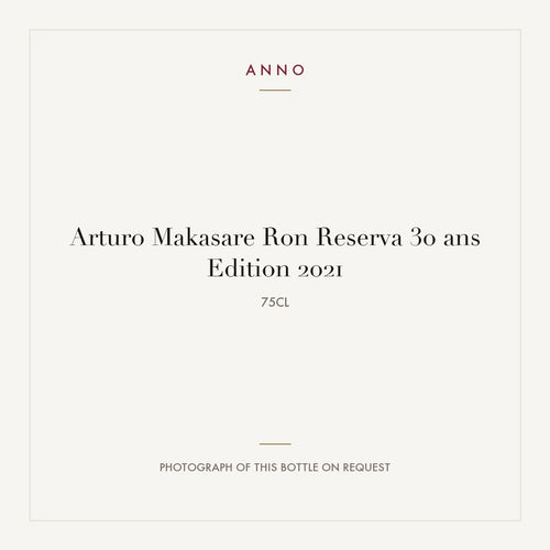 Arturo Makasare Ron Reserva 30 ans 2021 0,75l — ANNO vintage card; photograph of the actual bottle available on request