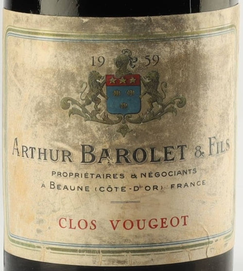 Barolet Arthur Clos de Vougeot 1959 0,75l — 酒標
