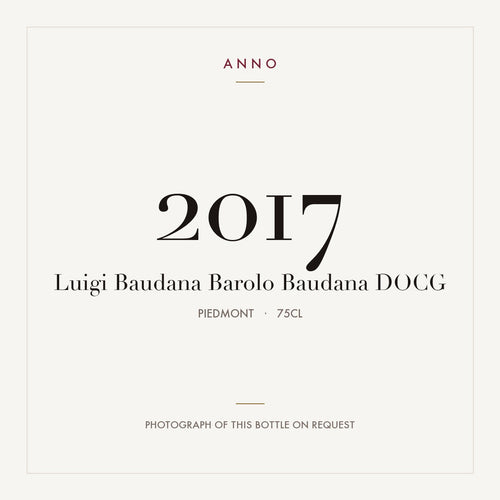 Luigi Baudana Barolo Baudana 2017 DOCG 0,75l from Piedmont — ANNO vintage card; photograph of the actual bottle available on request