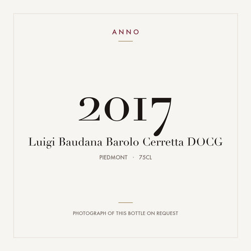 Luigi Baudana Barolo Cerretta 2017 DOCG 0,75l from Piedmont — ANNO vintage card; photograph of the actual bottle available on request
