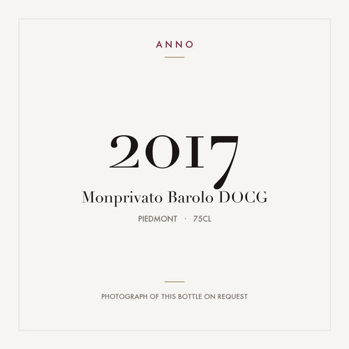 Monprivato Barolo 2017 DOCG 0,75l from Piedmont — ANNO vintage card; photograph of the actual bottle available on request
