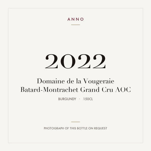 Domaine de la Vougeraie Batard-Montrachet Grand Cru 2022 AOC 1,5l from Burgundy — ANNO vintage card; photograph of the actual bottle available on request