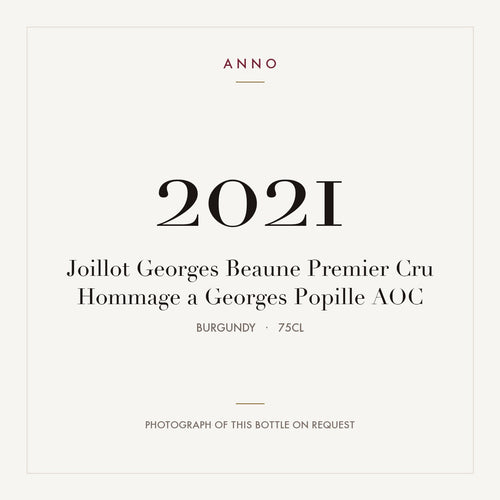 Joillot Georges Beaune Premier Cru Hommage a Georges Popille 2021 AOC 0,75l from Burgundy — ANNO vintage card; photograph of the actual bottle available on request