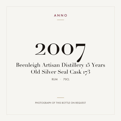 Beenleigh Artisan Distillery 15 Years Old Silver Seal Cask 173 2007 0,7l from Rum — ANNO vintage card; photograph of the actual bottle available on request