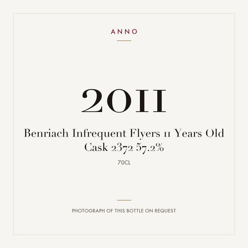 Benriach Infrequent Flyers 11 Years Old Cask 2372 2011 0,7l — ANNO vintage card; photograph of the actual bottle available on request
