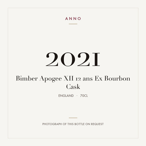 Bimber Apogee XII 12 ans Ex Bourbon Cask 2021 0,7l from England — ANNO vintage card; photograph of the actual bottle available on request