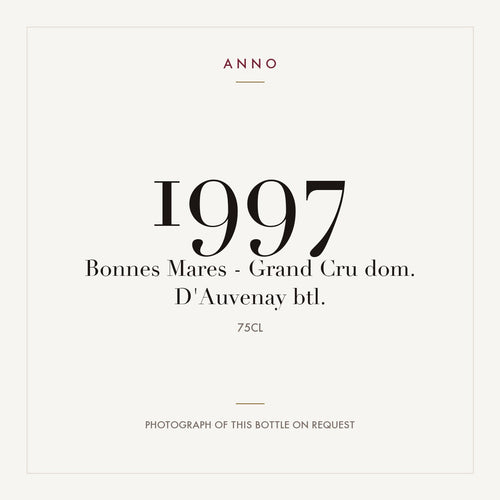 Domaine d'Auvenay Bonnes-Mares Grand Cru 1997 AOC 0,75l — ANNO vintage card; photograph of the actual bottle available on request