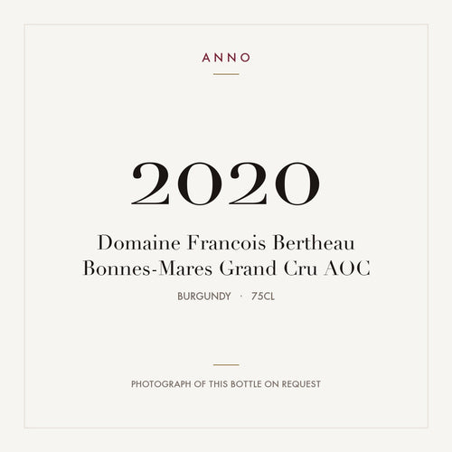 Domaine Francois Bertheau Bonnes-Mares Grand Cru 2020 AOC 0,75l from Burgundy — ANNO vintage card; photograph of the actual bottle available on request