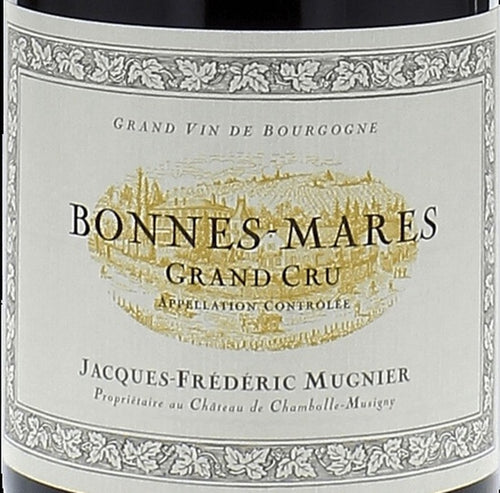 Jacques-Frederic Mugnier Bonnes-Mares Grand Cru AOC — wine label, illustrative image