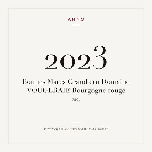 Domaine de la Vougeraie Bonnes-Mares Grand Cru 2023 AOC 0,75l — ANNO vintage card; photograph of the actual bottle available on request