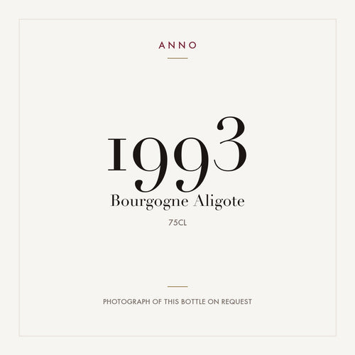 Coche Dury Bourgogne Aligote 1993 AOC 0,75l — ANNO vintage card; photograph of the actual bottle available on request