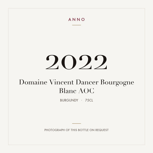 Domaine Vincent Dancer Bourgogne Blanc 2022 AOC 0,75l from Burgundy — ANNO vintage card; photograph of the actual bottle available on request