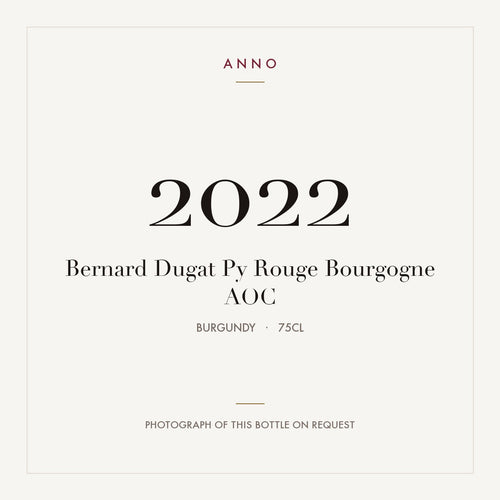 Bernard Dugat Py Rouge Bourgogne 2022 AOC 0,75l from Burgundy — ANNO vintage card; photograph of the actual bottle available on request