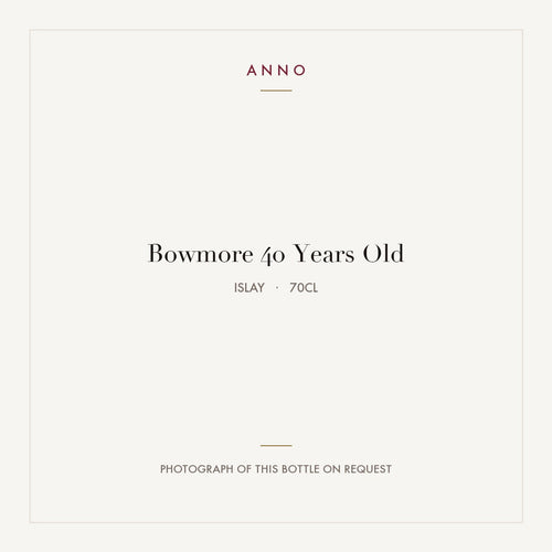 Bowmore 40 Years Old 2022 0,7l from Islay — ANNO vintage card; photograph of the actual bottle available on request