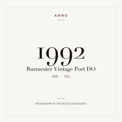 Burmester Vintage Port 1992 DO 0,75l from Port — ANNO vintage card; photograph of the actual bottle available on request