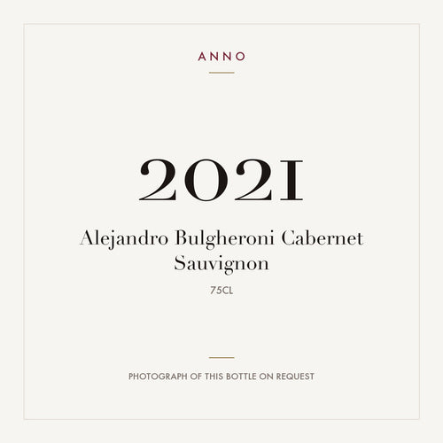 Alejandro Bulgheroni Cabernet Sauvignon 2021 0,75l — ANNO vintage card; photograph of the actual bottle available on request