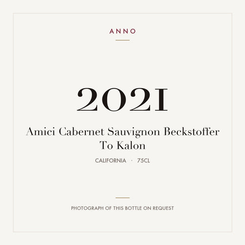 Amici Cabernet Sauvignon Beckstoffer To Kalon 2021 0,75l from California — ANNO vintage card; photograph of the actual bottle available on request